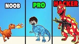 NOOB vs PRO vs HACKER en Dino Evolution Run 3D !! - DeGoBooM