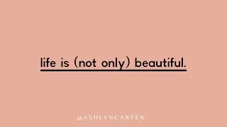 Life is (not only) beautiful. | Encouragement for today. 🖤