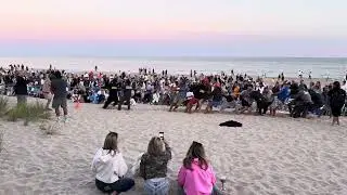 Tug of war in Main Beach, East Hampton New York