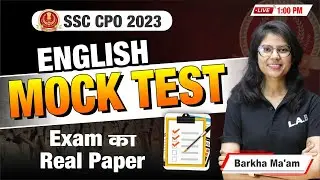 SSC CPO 2023 | CPO English Mock Test 🔥 | CPO English By Barkha Ma'am | LAB