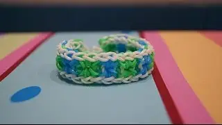Rainbow loom браслет из резинок Звездочка без станка