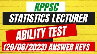 KPPSC Lecturer Ability Test 20 june 2023 || answer Keys | Statistics Uop.