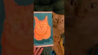 The #PetPortrait vs. The Pet 🐱#cat #cutecat #artshorts #shorts #catvideo #painting #animals #funny