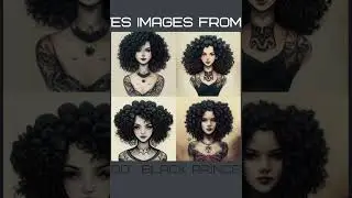 AI generates - black princess, curly hair, tattoo