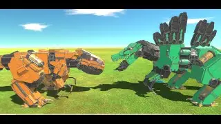 Robot Spinosaurus vs Robot T-REX Animal revolt battle simulator