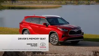 Know Your Toyota | Driver's Memory Seat