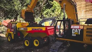 Excavators, Dozers, Trucks & More! Meeting on the parcours with RC Construction models !