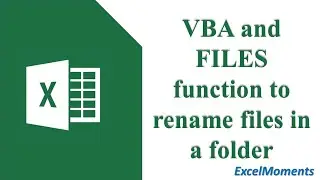 Excel VBA  with FILES function to rename files
