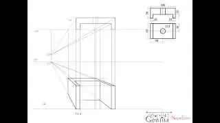 Engineering Drawing Tutorials/Perspective drawings with front and side view (T 3.3)