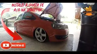 Instalei a chapa de aço para proteger o motor da Spacefox!!! #carrosrebaixados#suspensaoar #spacefox