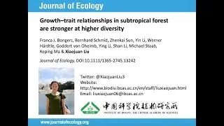 Xiaojuan Liu - Growth-trait relationships depend on species richness in subtropical forest