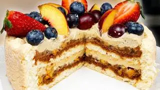 ► Торт «Кофейная Шарлотт» - Очень вкусный бисквитный торт с кофейным муссом и фруктовой прослойкой
