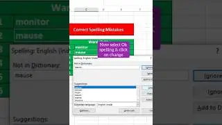 Spelling Correction in excel| 