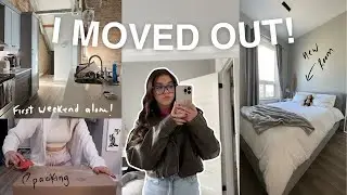 I MOVED OUT! pack with me, first weekend in the apartment & first time living alone!