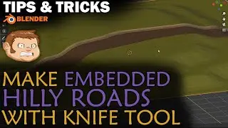 Inset Roads into Low-Poly Hilly Terrain in Blender using the Knife Tool