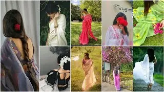 ||😻🌈stylish hidden face saree poses ||💞🦋🌸saree poses 🌈||hide face profile picture 🤩✨saree pic 🦋 138
