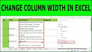 How to Change the Width of a Column in Excel