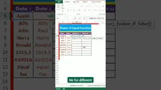 Power of Equal Function and Benefit of Equals To Sign, True False Function In Excel  #excel