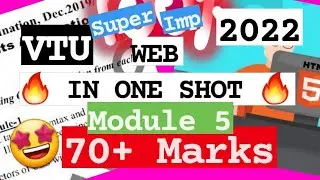 WEB M5 Pass Pack 💯🤩 Super Important [+PDF] 🎯 for 2022 Externals 🔥🔥🔥 6SEM CSE 