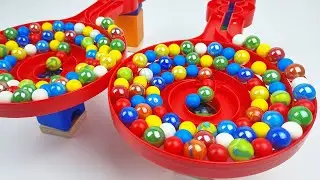 マーブルランレースASMR☆HABAスロープ & ハリボー ゴールドベアグミ #3