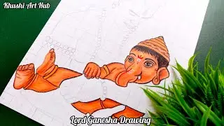 Lord Ganesha 🙏 Drawing with Pencil Colour ll Easy Drawing Tutorial ll