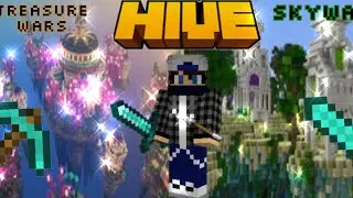 Playing Hive Skywars and Treasure Wars and getting great wins (Minecraft HIVE)