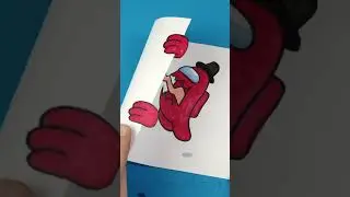 Among Us Illusion Drawing - Test your Brain #shorts