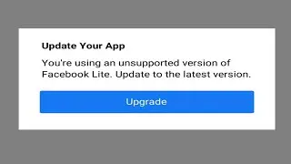 You're Using Unsupported Version of Facebooklite | Facebook Lite Problem | Update Your App
