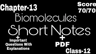 Chemistry Chapter-13 Biomolecules Best Revision Short Notes (PDF) With Important Questions