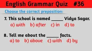 Grammar Quiz (Part36) | Prepositions