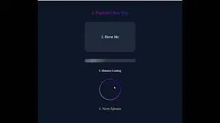 Modern CSS Effects | Glow Text, Hover Animation, Shimmer Loader & Neon Spinner