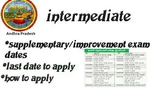 AP inter  improvement exam timetable 2019| Ap inter supplementary time table 2019