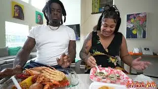 SEAFOOD MUKBANG| COUPLES CARD GAME (SHE GOT MAD)