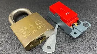 B & G Padlock opened with an electrical test switch key.