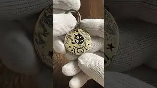 Адресник медальон для собаки ручной работы Дези | Handmade pet id tag, dogtag