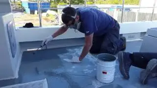 Flowcoating deck of my boat.