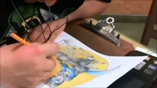 Keyboarding Wolf Time Lapse Drawing