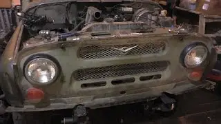 УазТех: Установка om616 на стандратный УАЗ 469, ЧАСТЬ 2
