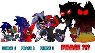 FNF comparison Battle Sonic.EXE & Tricky the Clown - ALL Phases of fnf Friday Night Funkin Animation