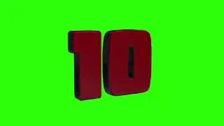 Free Countdown Numbers Reveal Animation (Grey and Red) in 3 Types on Green Screen