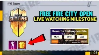 free fire City open tournament live steam ff today radium code