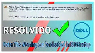 ALERT!the ac power adapter wattage and type cannot be determined    Note This Warning can be disable