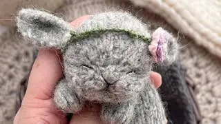 МК «Спящий зайчонок» новое оформление мордочки!/ Sleeping bunny pattern.