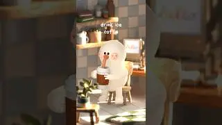 Создала милашку, который пьет кофе в Blender 3D #3d #3dcreator #blender #animation #cute #cozy