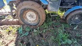 Минитрактор Русич. Самодельная кабина. Самодельный прицеп.#лето#грязь