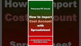 🔴 How to import Cost Account by Excel Help #primaverap6 #p6  #planning #schedule #projectcontrols