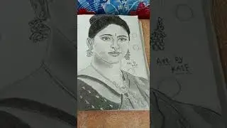 Anushka sen pencil drawing bahubali 2