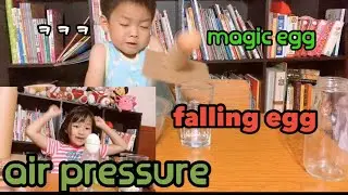 어린이 실험실  달걀 마술 falling egg  - air pressure egg in bottle .달걀 낙하실험  병속에 달걀 넣었다가 빼기 .