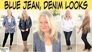 Blue Jeans, Denim Lookbook, Fashion & Styles in Pants, Jackets, Skort, Mature Women, Awesome over 50