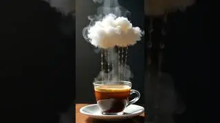 AI Art Animation video of A cup of coffee steam, cloud, and raining into cup #aiart #aiartprompts